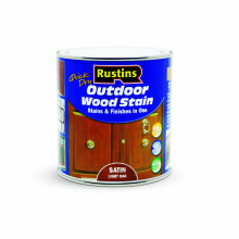 Rustins Quick Dry Outdoor Wood Stain Satin - Light Oak 1ltr