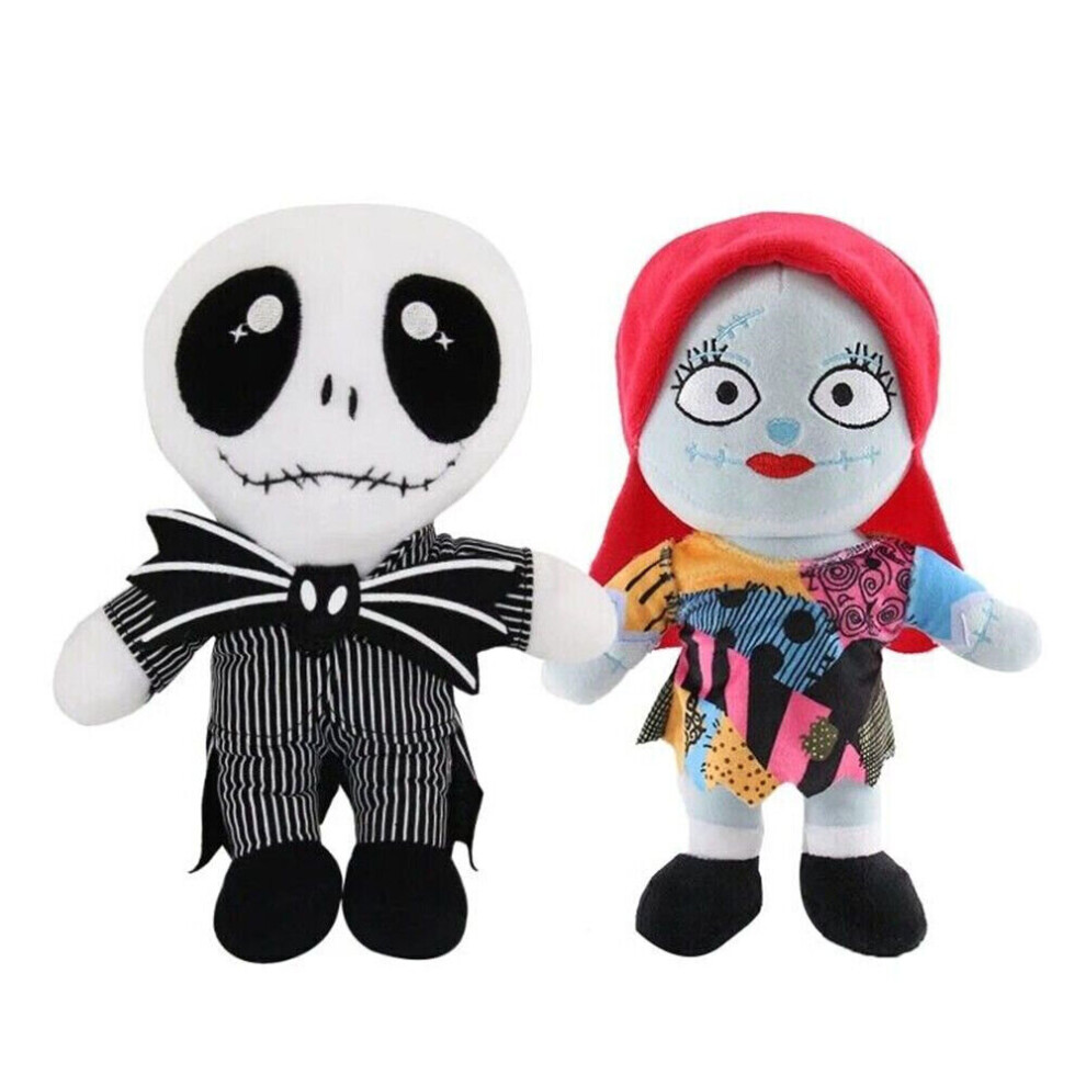 (  2PCS(Jack-23CM+Sally-25CM)) The Nightmare Before Christmas Plush Toy Jack and Sally Stuffed Doll Kids