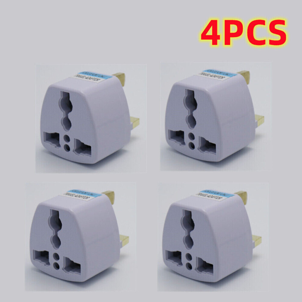 (  4PCS) 4PCS European to UK Plug Adaptor 3 Pin UK Plug Travel Adapter Euro