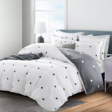 (Doted, KING) Reversible Duvet Cover Bedding Set & Pillowcases Printed Floral Duvets Covers Single Double King