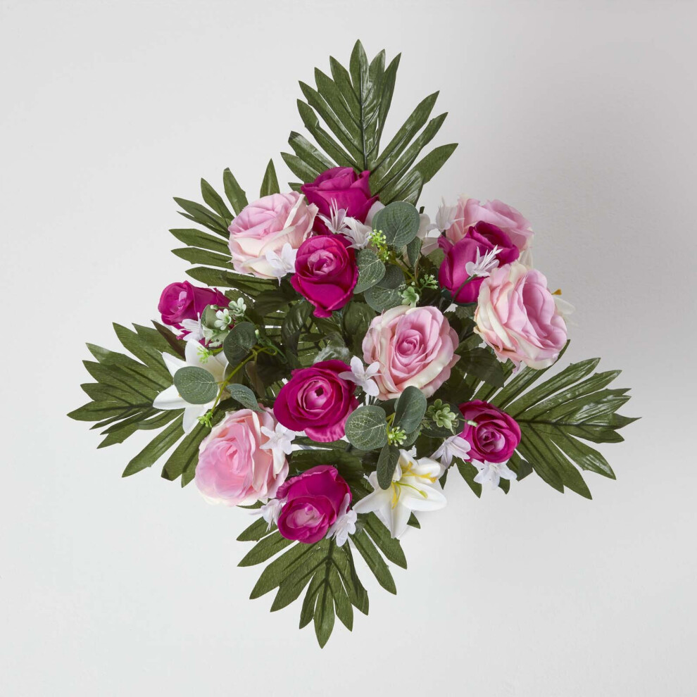 (Pink) Homescapes Rose & Lily Bouquet