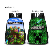 (C1) Minecraft School Bag Double-sided Backpack Kids Gift
