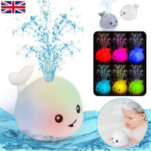 (grey) Led Baby Bath Toys Whale Bath Toy Whale Water Sprinkler Pool Toys Toddlers Uk