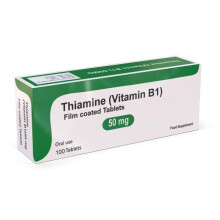 Thiamine Vitamin B1 50mg 100 Vegetarian Supplement Tablets