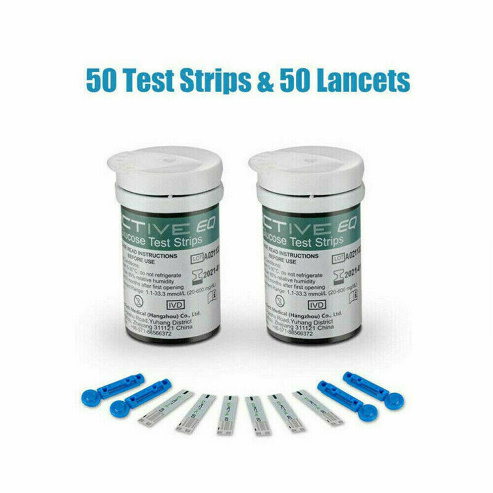 (Only 50X test paper+50X needles) Blood Glucose Monitor Kit + Test Strips + Lancets