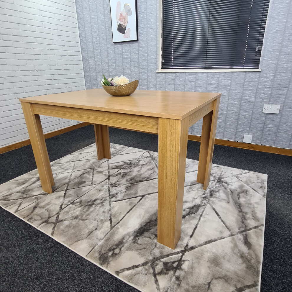 Wooden Rectangle Oak Dining Table (140x80x75cm)