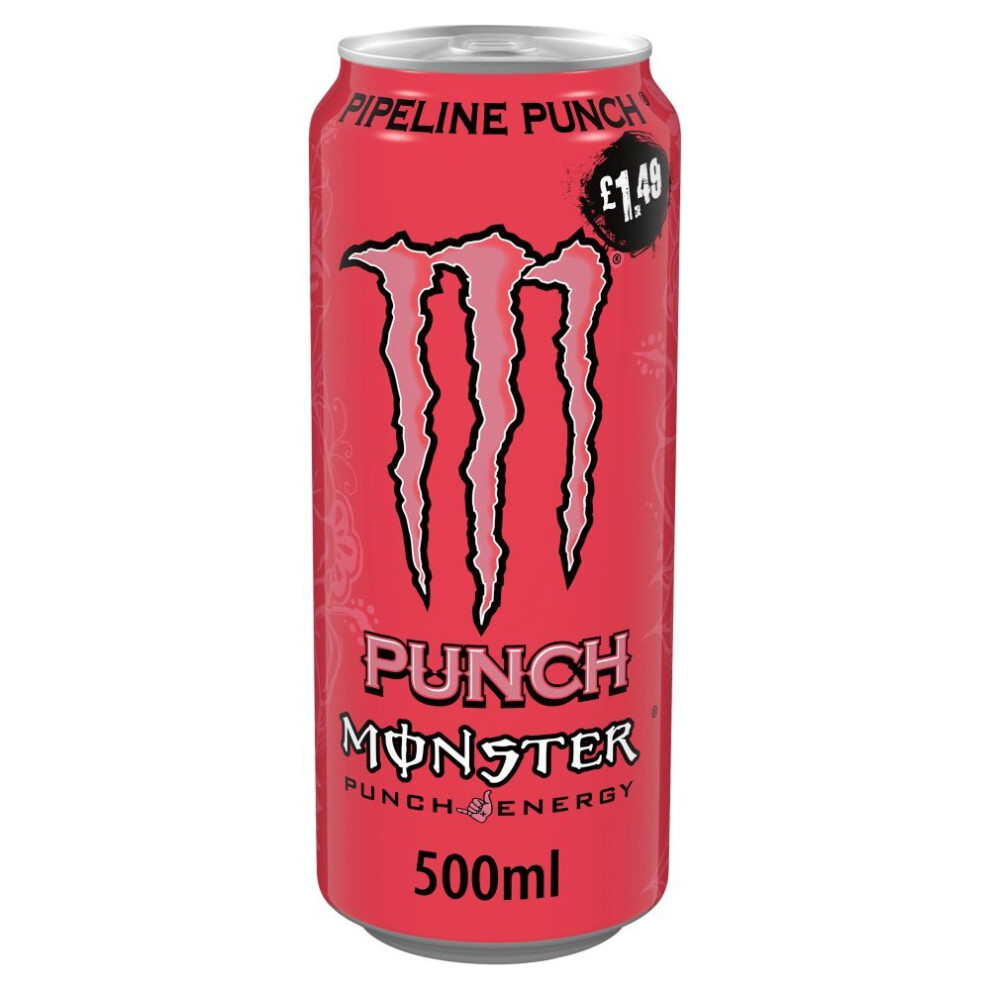 Monster Energy Monster Pipeline Punch Energy Drink 500Ml (Pack Of 12) - Gmo Free, Gluten Free, Allergen Free + L-Carnitine, Taurine, Inositol & B Vitamins