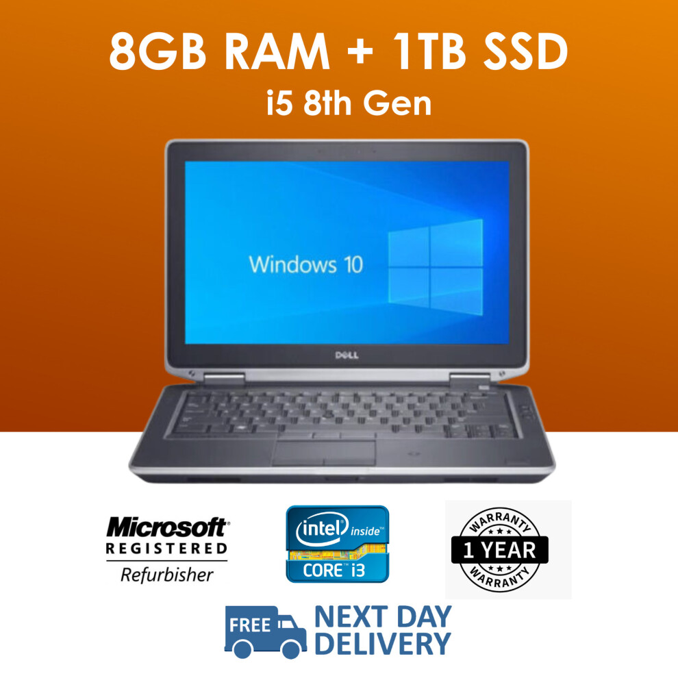 Generic Fast Intel Core i5 8th Gen Win 10 8GB Ram 500GB SSD WI-FI Laptop