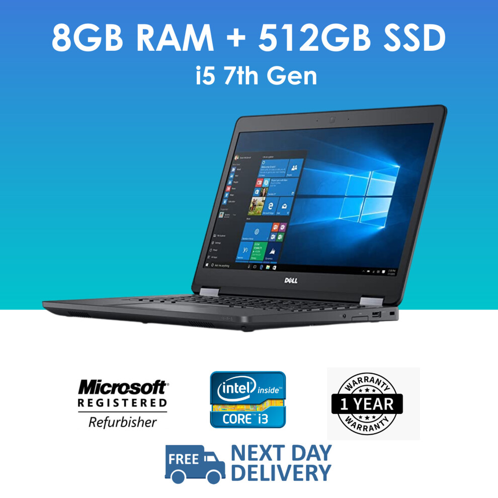 Generic Fast Intel i5 7th Gen Win 10 8GB Ram 512GB SSD WI-FI Laptop