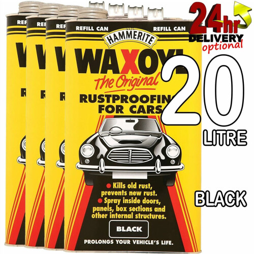 Hammerite 20litre Black Refill WaxOyl Rust Eliminator Proof Prevention Covering