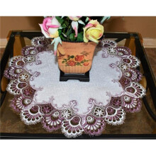 Sinobrite H8139-P-016 16 in. Purple European Lace with White Antique Fabric Doily