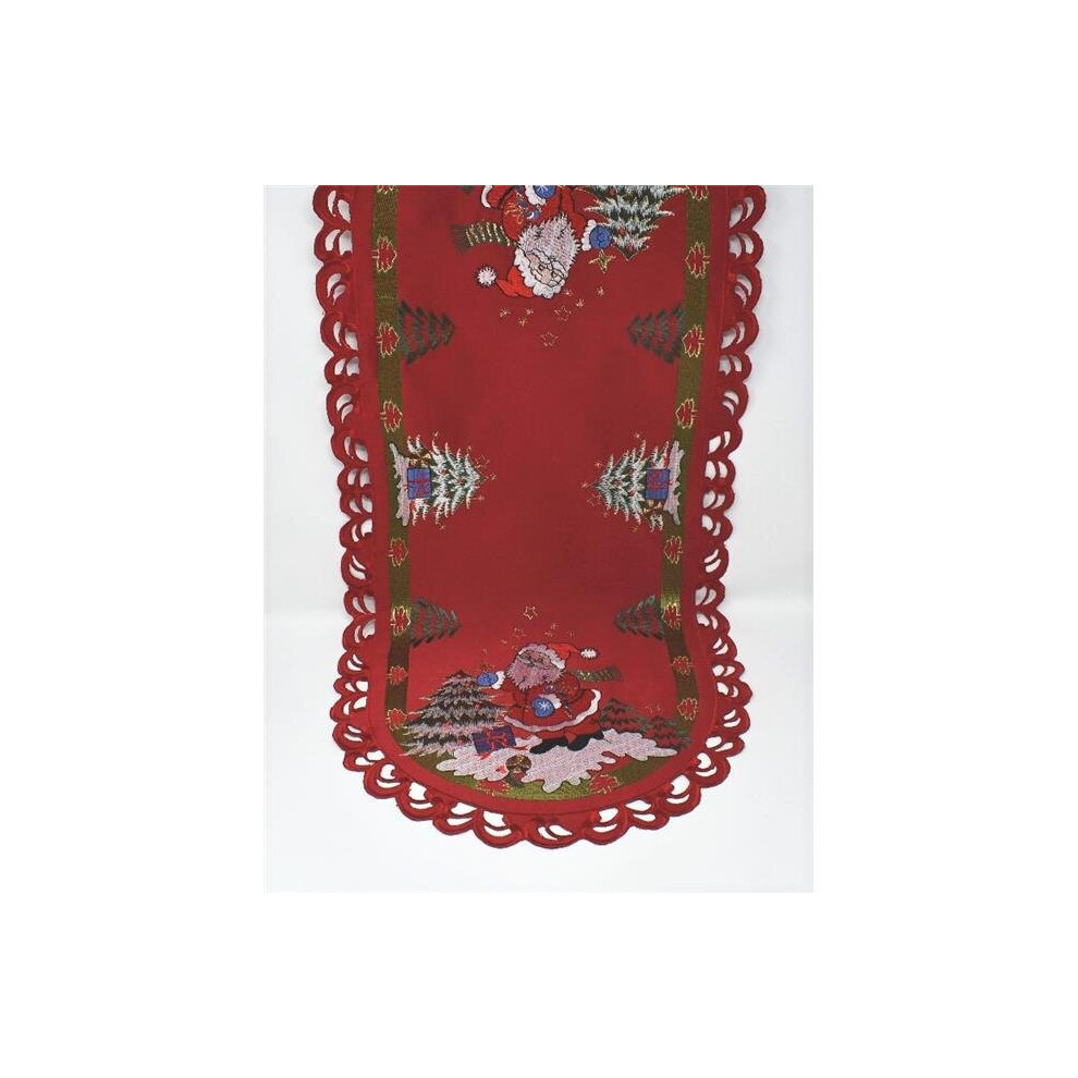 Sinobrite H8680-16x36 16 x 36 in. Santa Claus with Gift Box Table Runner-image-OPC-PBCZ8NV-NEW