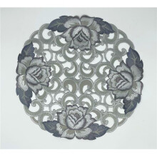 Sinobrite H9224-016 16 in. Gunmetal Cutout Rose Doily