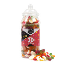 (Medium Jar 750gm) Happy 30th Birthday Sweet Gift Jar Jelly Mix