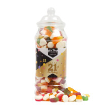 (Medium Jar 750gm) Happy 21st Birthday Sweet Gift Jar Jelly Mix