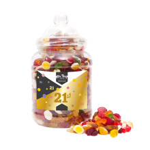 (Large Jar 1700gm) Happy 21st Birthday Sweet Gift Jar Jelly Mix