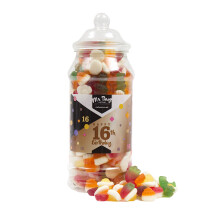 (Medium Jar 750gm) Happy 16th Birthday Sweet Gift Jar Jelly Mix