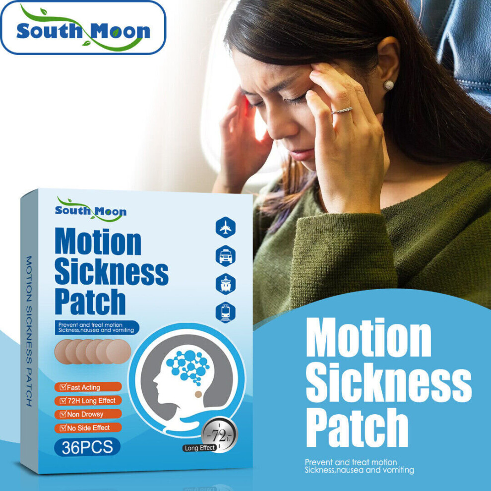 Mdsrjone 36Pcs Car Sea Motion Sickness Patch Anti Nausea Non Drowsy Plaster