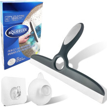 Shower Squeegee with Suction Hook Holder for Shower Screens & Mirrors - Window & Bathroom Blade 104092