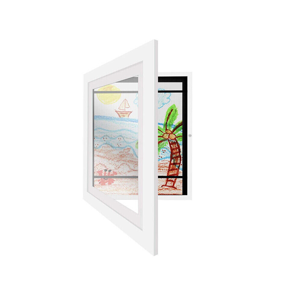 (White) Art Display Frame Kids Art A4 Frames Photo Picture Frame Crafts Drawing Storage