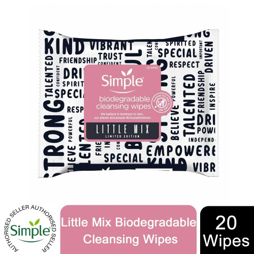 Simple Simple Little Mix Biodegradable Cleansing Wipes 25wipes