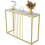 (Lenghth:100cm, White Top Golden Legs) High Gloss Sintered Marbles Console Table Unit 1