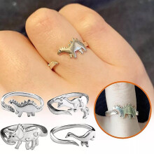 4pcs Dinosaur Rings Cute Opening Adjustable Rings Animal Jewelry Gifts