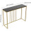 (Lenghth:100cm, Black Top Golden Legs) High Gloss Sintered Marbles Console Table Unit 3