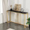 (Lenghth:120cm, Black Top Golden Legs) High Gloss Sintered Marbles Console Table Unit 2