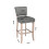 Living And Home (Light Grey) Set of 2 Height Linen Bar Stools for Kitchen 4