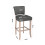 Living And Home (Dark Grey) Set of 2 Height Linen Bar Stools for Kitchen 3