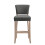 Living And Home (Dark Grey) Set of 2 Height Linen Bar Stools for Kitchen 4