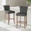Living And Home (Dark Grey) Set of 2 Height Linen Bar Stools for Kitchen 2