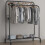 (Black) Double Clothes Rail Hanging Rack Storage Shelf 1