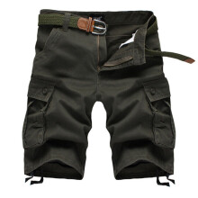 (Armygreen, 38) Mens Cargo Combat Shorts Cotton Chino Twill Knee Length Half Pants Multi Pockets