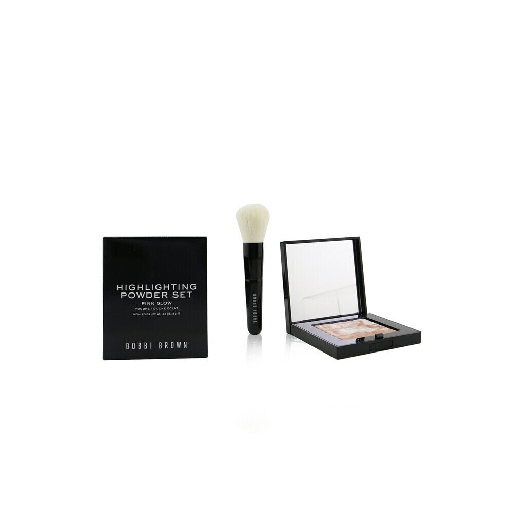 Bobbi Brown Highlighting Powder Set (1x Highlighting Powder + 1x Mini Face Brush) - #Pink Glow 2pcs