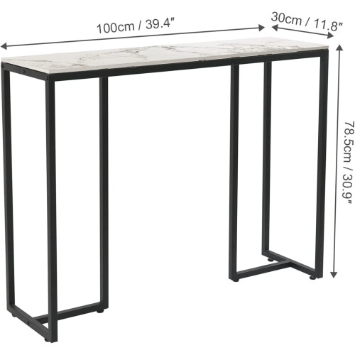 (Ink Painting Pattern-black Legs) Sintered Stone slim Console Table Desk Hallway Unit 2