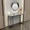 ( White Tabletop-black Legs) Sintered Stone slim Console Table Desk Hallway Unit 2