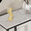 ( White Tabletop-black Legs) Sintered Stone slim Console Table Desk Hallway Unit 7