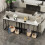 (Ink Painting Pattern-black Legs) Sintered Stone slim Console Table Desk Hallway Unit 5