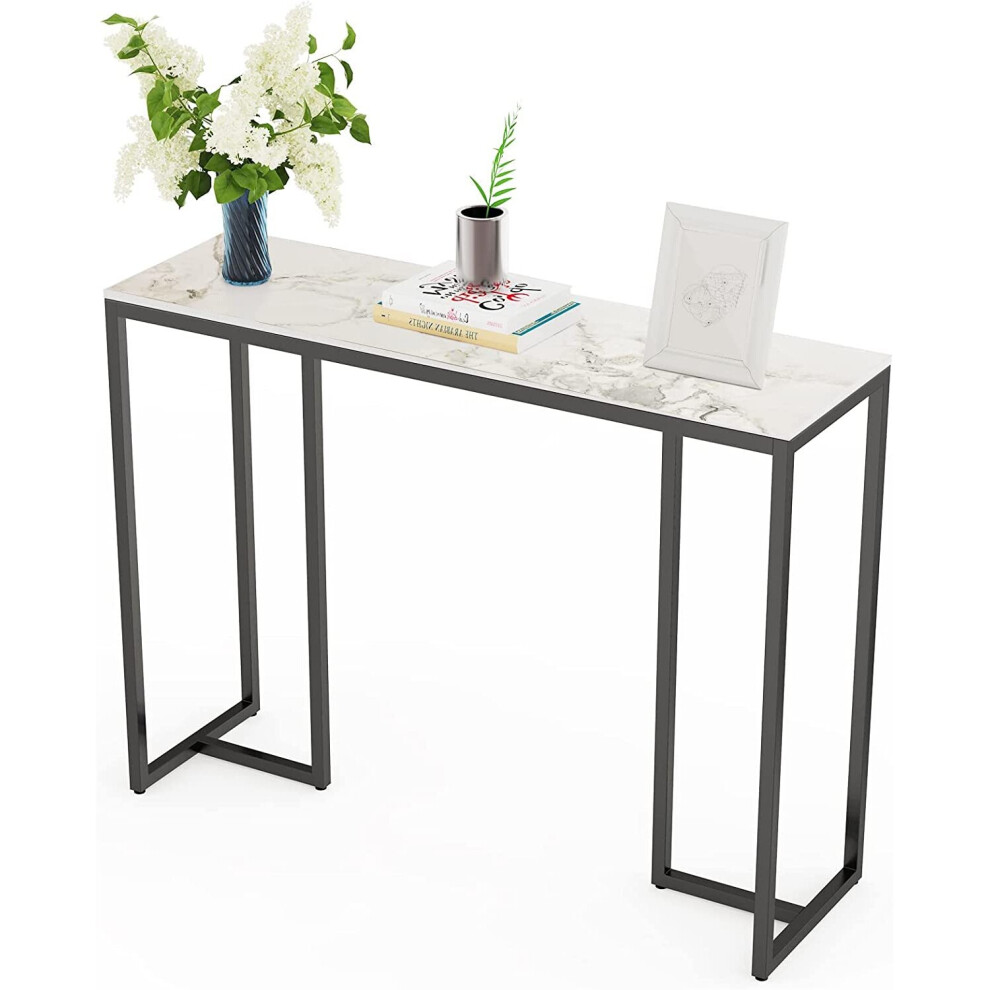 (Ink Painting Pattern-black Legs) Sintered Stone slim Console Table Desk Hallway Unit