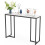 ( White Tabletop-black Legs) Sintered Stone slim Console Table Desk Hallway Unit 1