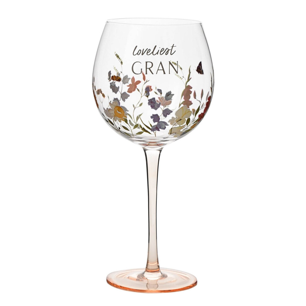 Mother's Day Gin Copa Glass Balloon Glassware Wildflower Floral Gift - Gran