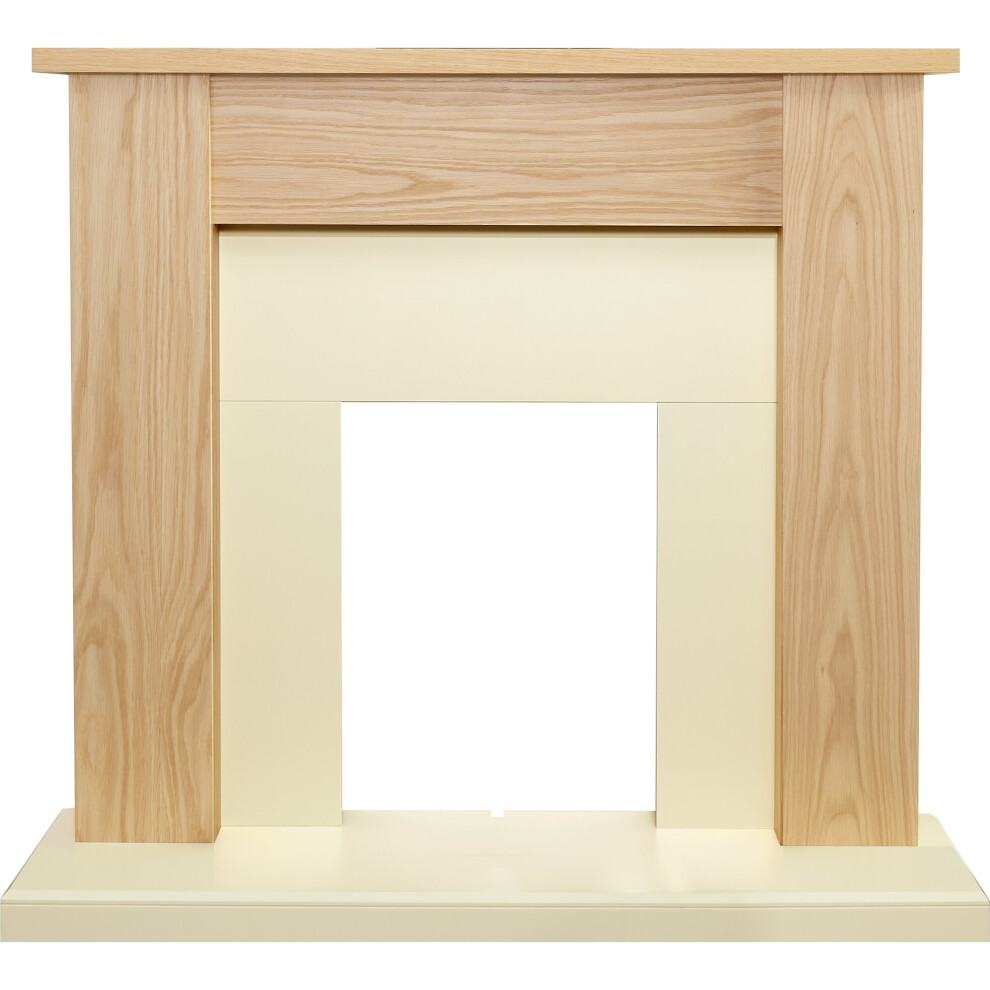 Adam New England Fireplace In Oak & Cream, 48 Inch