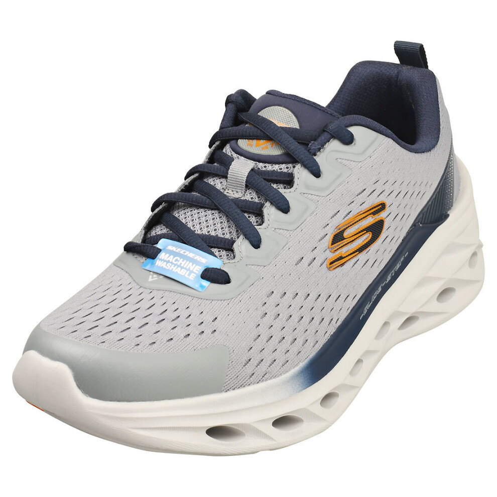 (9) Skechers Glide Step Swift Vegan Mens Platform Trainers in Grey Navy