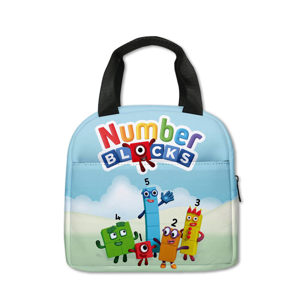 (LightBlue) Numberblocks Lunch Bags Ice Bag Thermal Insulated Cooler Students Kids  Picnic