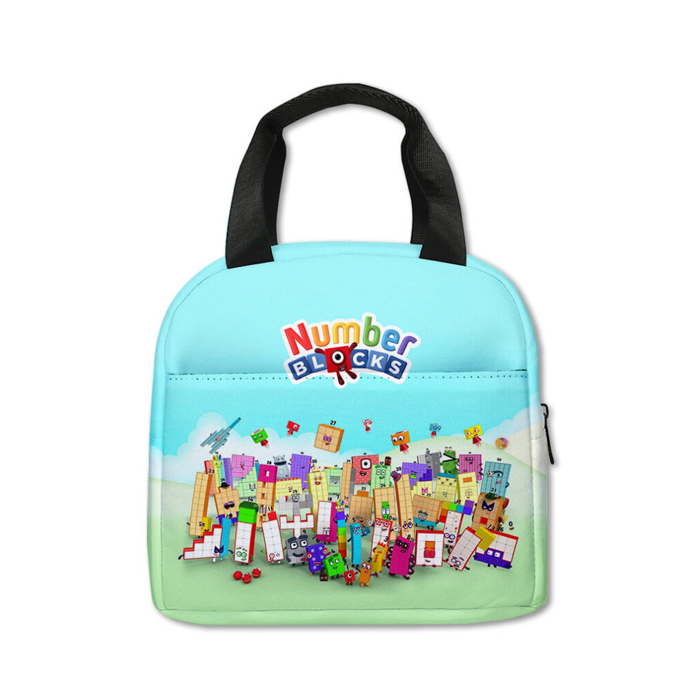 (LakeBlue) Numberblocks Lunch Bags Ice Bag Thermal Insulated Cooler Students Kids  Picnic