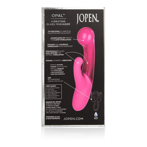 Opal by Jopen Vibrating Glass Massager - Pink 2