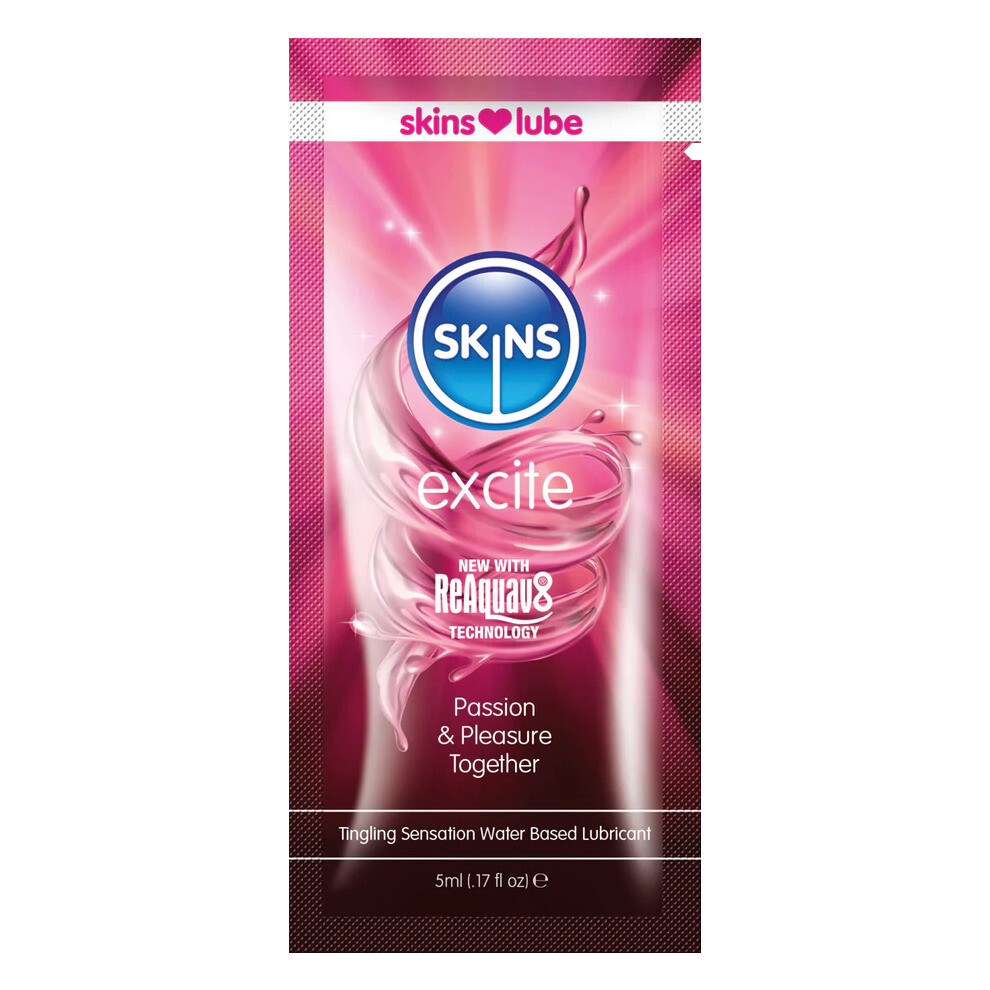 Skins Excite Tingling Water Based Lubricant - 5ml Foil