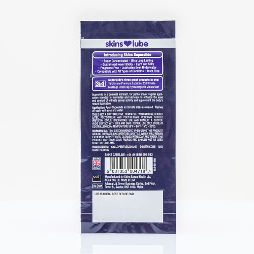 Skins Skins Super Slide Silicone Based Lubricant - 5ml Foil 1